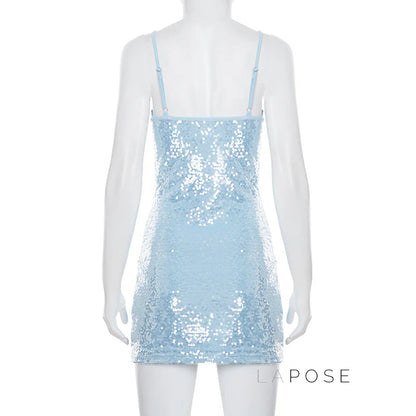 Issabella Blue Sequin Mini Dress