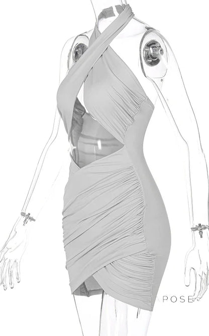 Jayani Halter Cut-Out Mini Dress