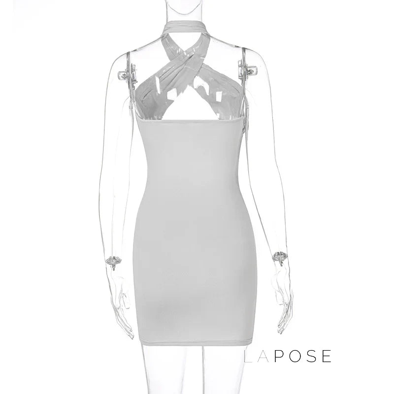 Jayani Halter Cut-Out Mini Dress