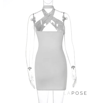 Jayani Halter Cut-Out Mini Dress