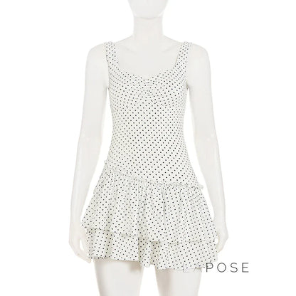 Jumana Polka Dot Smocked Mini Dress
