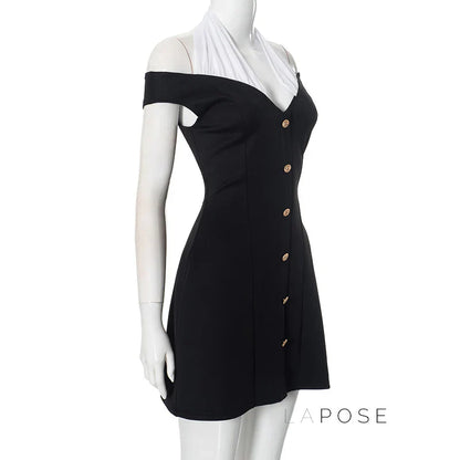 Kalilah Halter Contrast Mini Dress