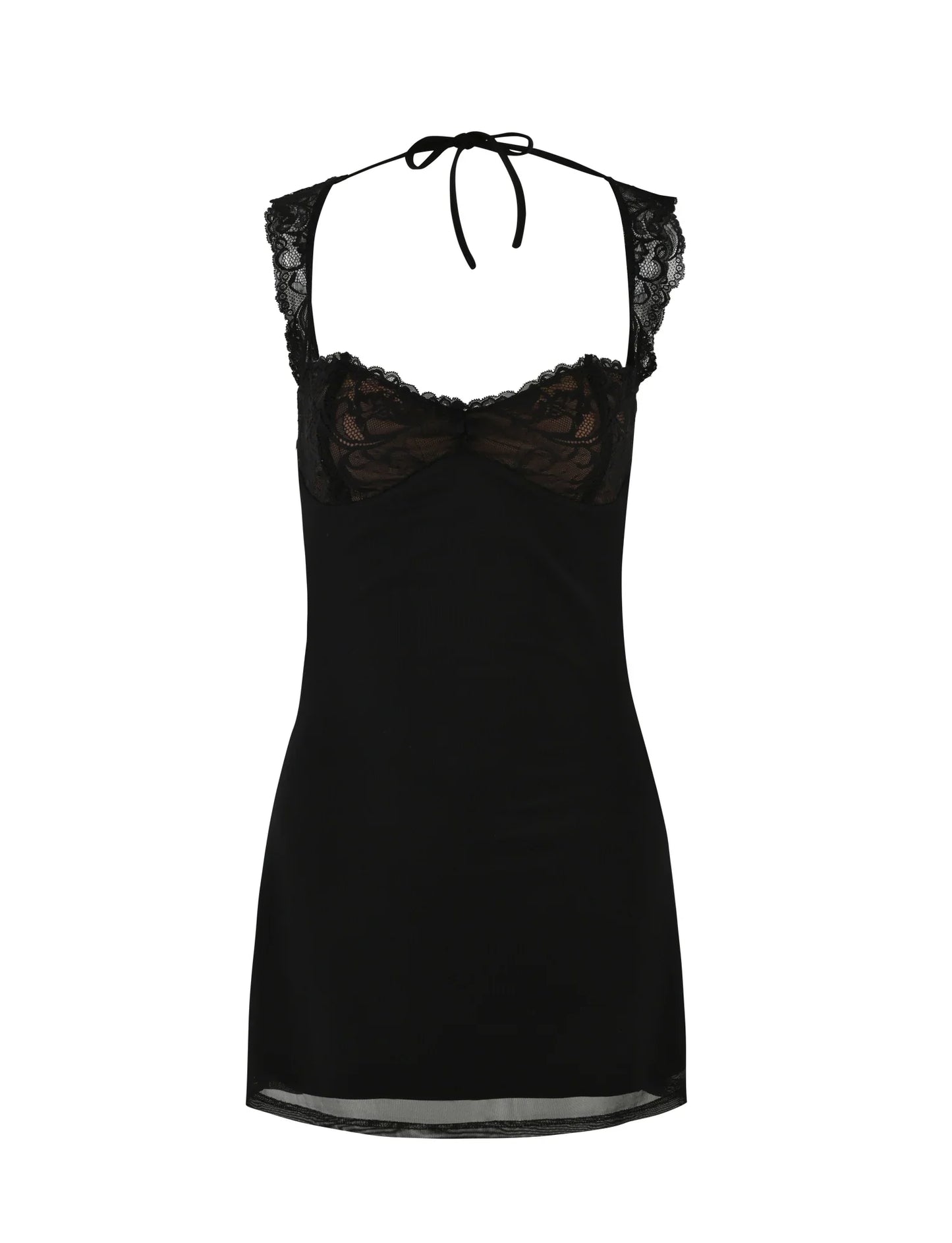 Kamiyah Lace Open Back Mini Dress