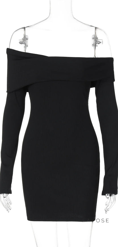 Marina One Shoulder Knit Mini Dress