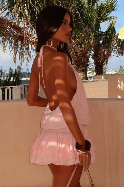 Mary Halter Backless Mini Dress