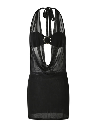 Nahomi Mesh Halter Mini Dress