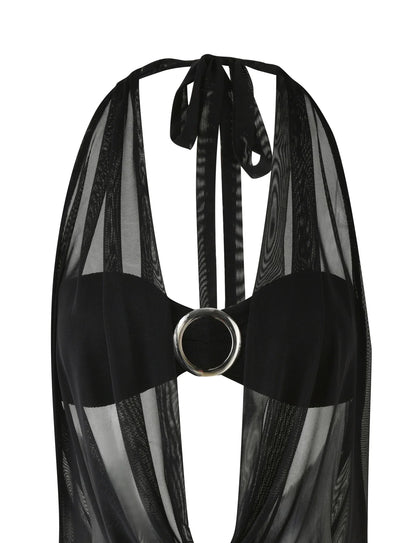 Nahomi Mesh Halter Mini Dress