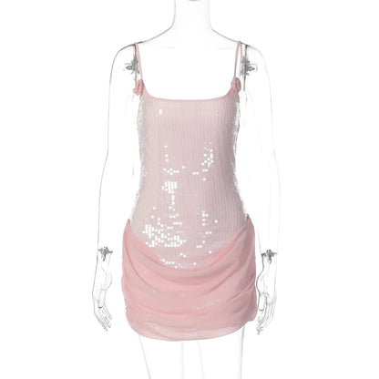 Sequin Floral Bodycon Mini Dress