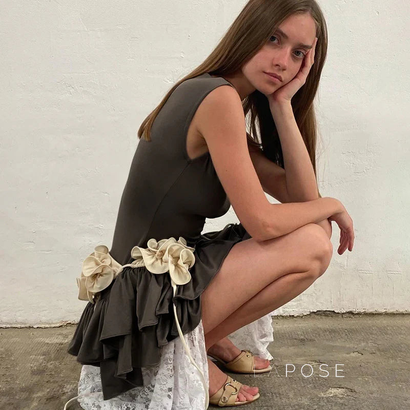Shae Contrast Floral Mini Dress
