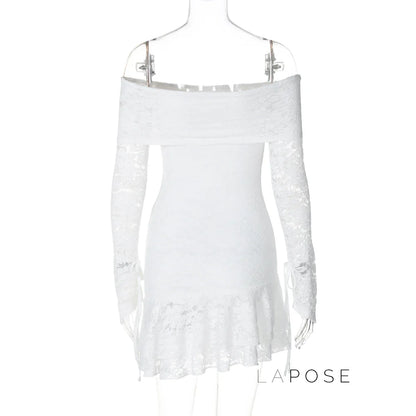 Varnika Off Shoulder Lace Mini Dress