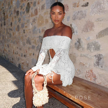 Varnika Off Shoulder Lace Mini Dress