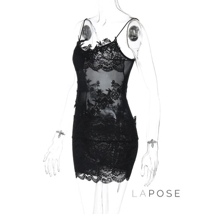 Whitleigh Lace Mesh Mini Dress