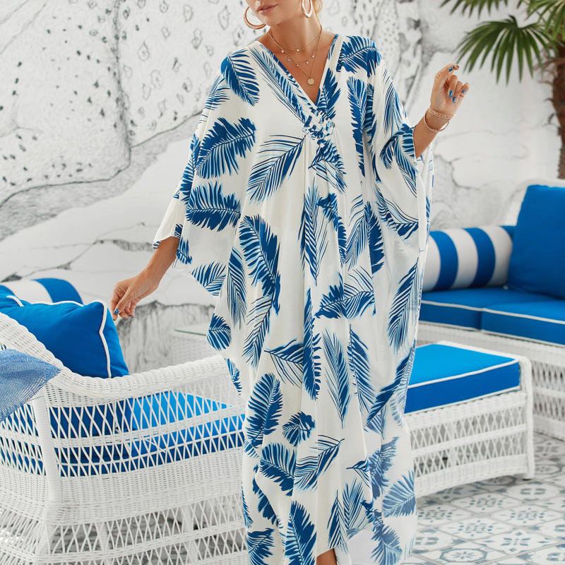 Summer Vacation Women Casual Beach Swimwear Outer Blouse Coverup Dress