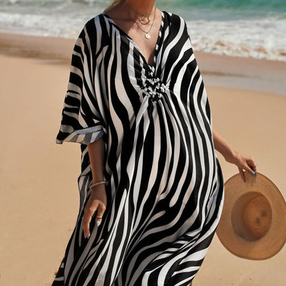 Summer Vacation Women Casual Beach Swimwear Outer Blouse Coverup Dress