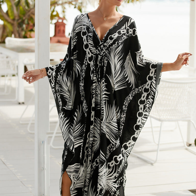 Summer Vacation Women Casual Beach Swimwear Outer Blouse Coverup Dress
