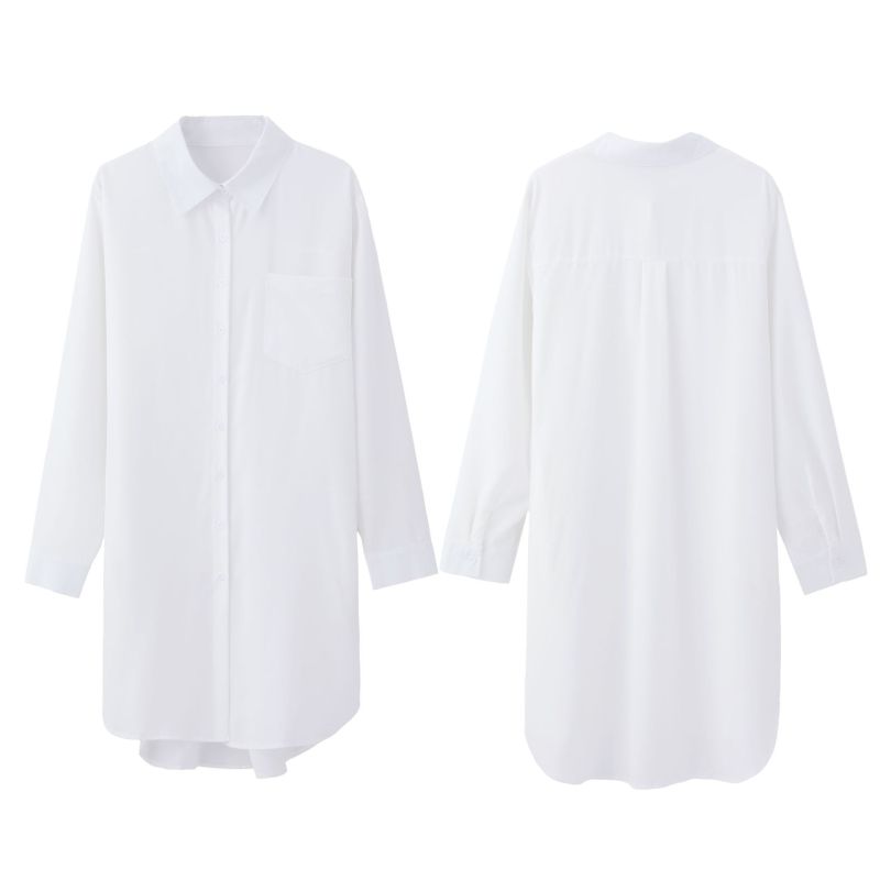 Women Casual Office Solid Color Long Sleeve Blouses Shirt