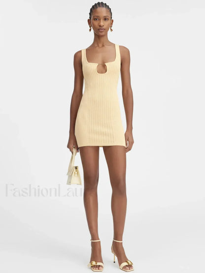 Minimalist Knit Party Mini Dress