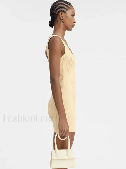 Minimalist Knit Party Mini Dress