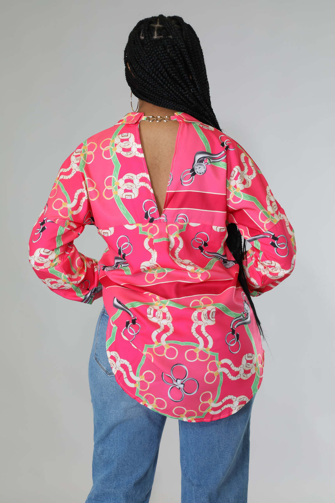 Women Casual Office Summer Lapel Long Sleeve Plaid Printed Blouse