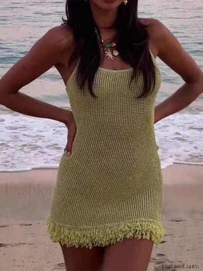 Sequin Tassel Hem Mini Dress