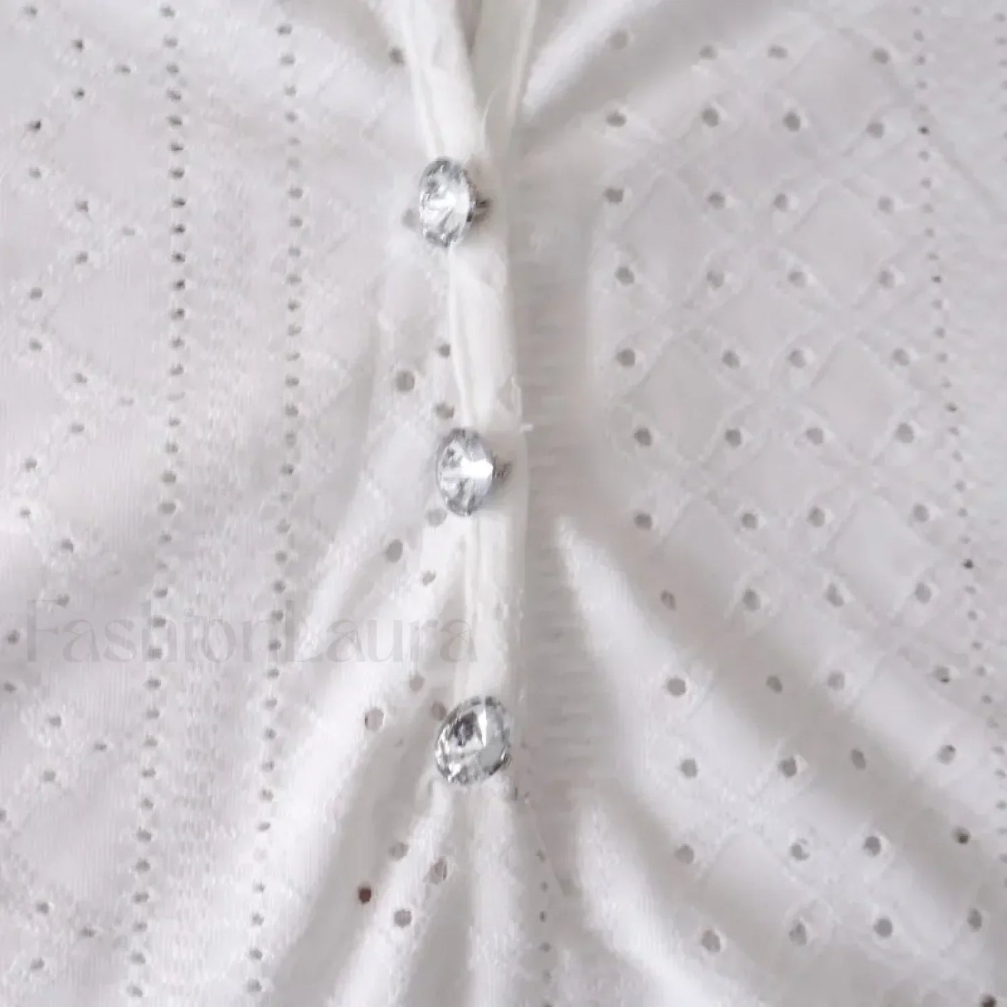 Summer Fashion Lace Buttoned Casual Plain Blouse
