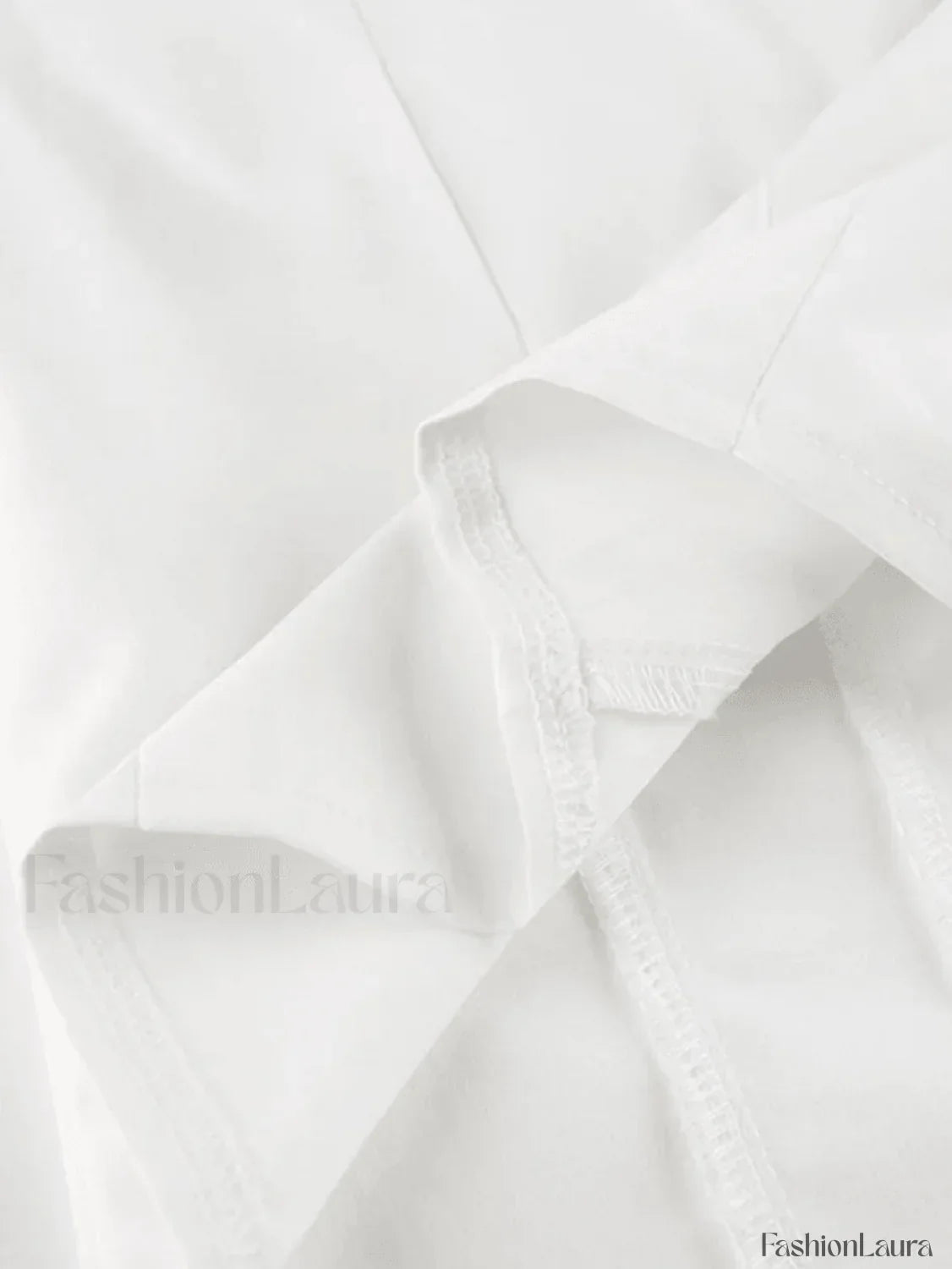 Tie Design White Cropped Blouse