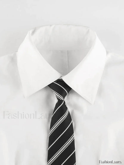Tie Design White Cropped Blouse