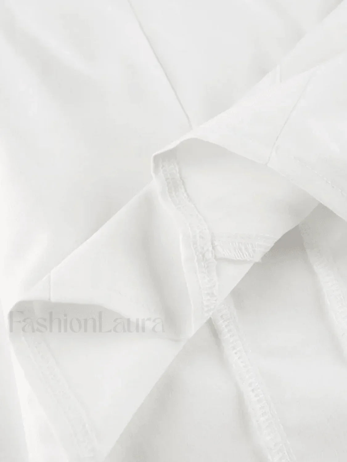 Tie Design White Cropped Blouse