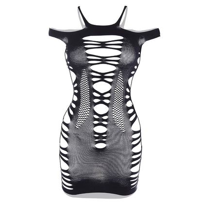 Off shoulder hollow out strappy cami cut out mini dress  | Festival Outfits Women