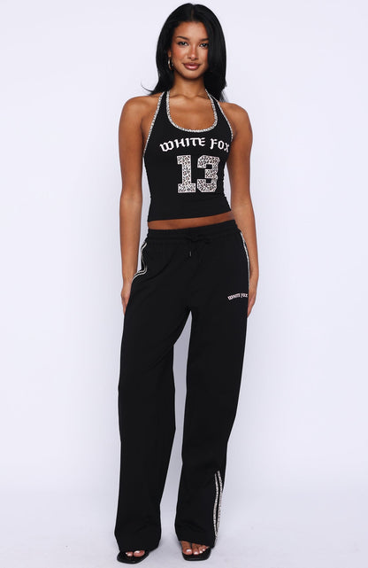 Boss Babe Vibes Halter Top Black