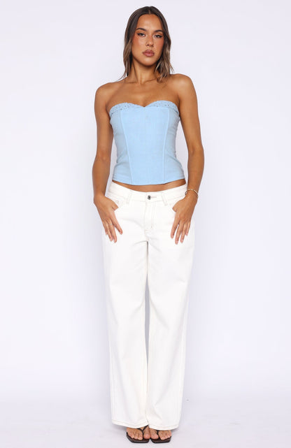 Sweet Drift Strapless Bustier Light Blue