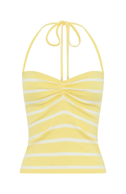 You Said Forever Halter Top Lemon Stripe
