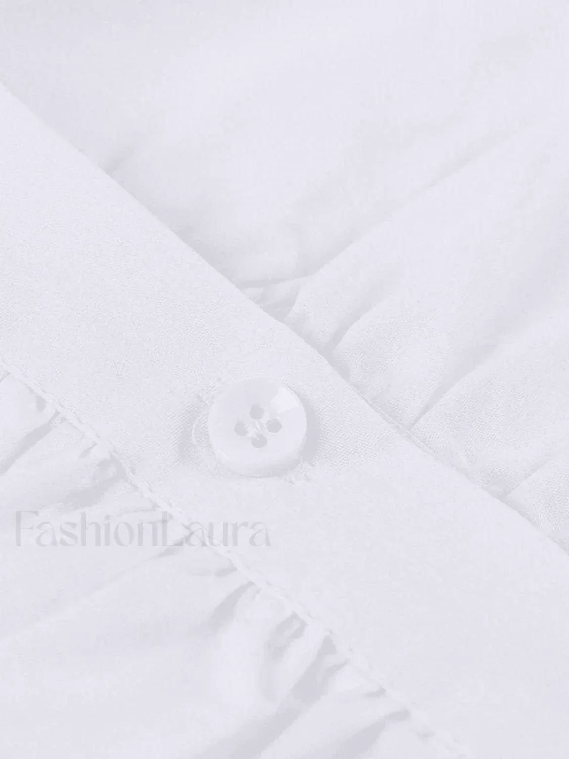 White Ruched Cropped Long Sleeve Blouse