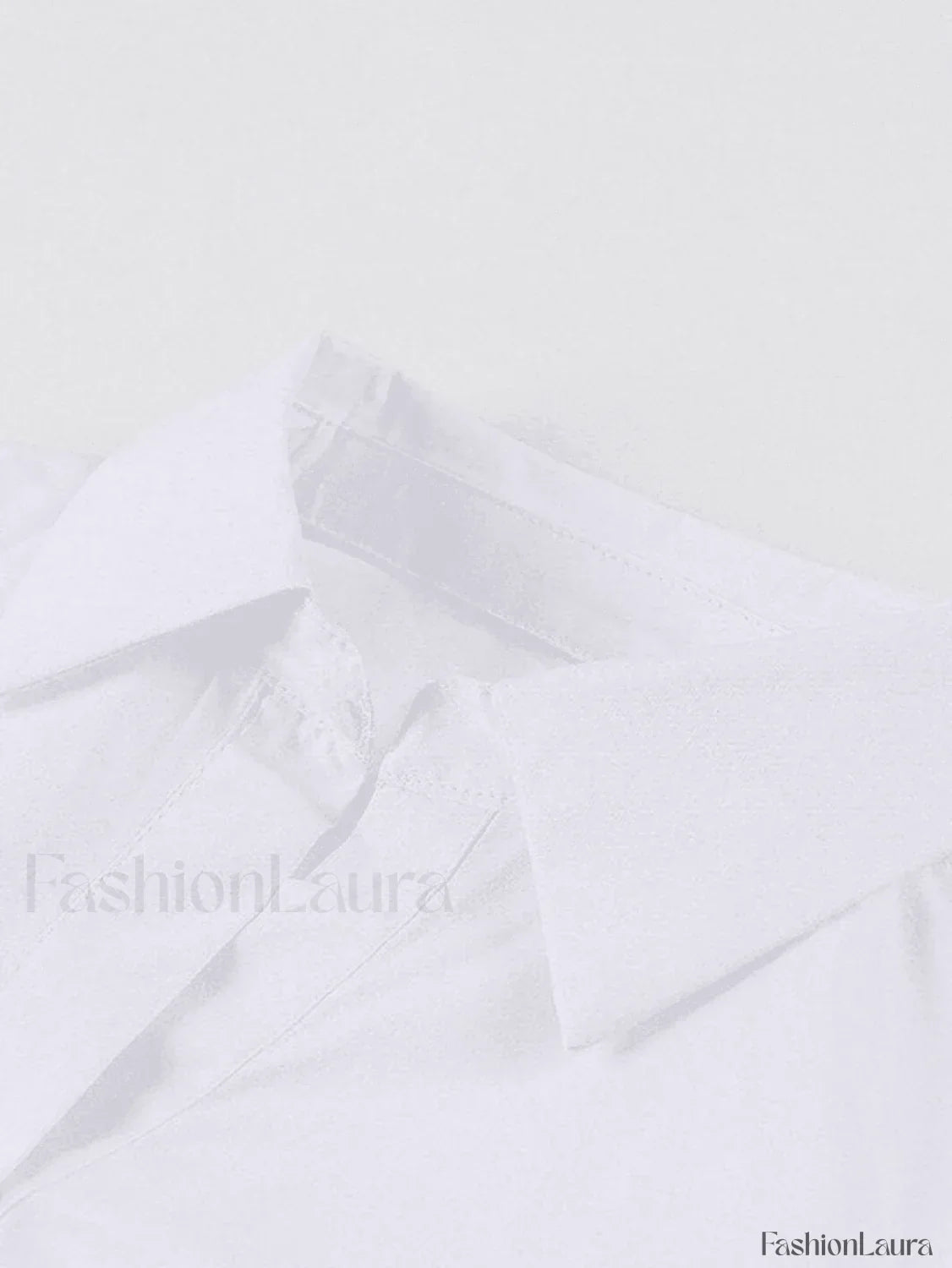 White Ruched Cropped Long Sleeve Blouse