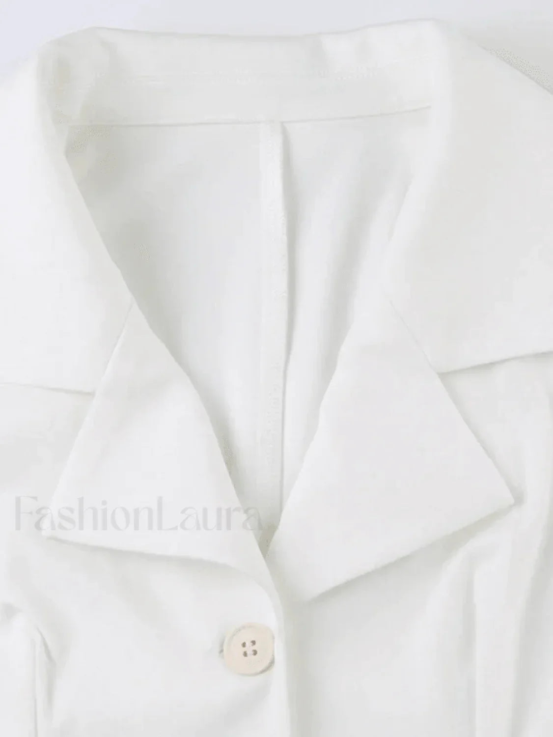 White Sleeveless Button Front Blouse